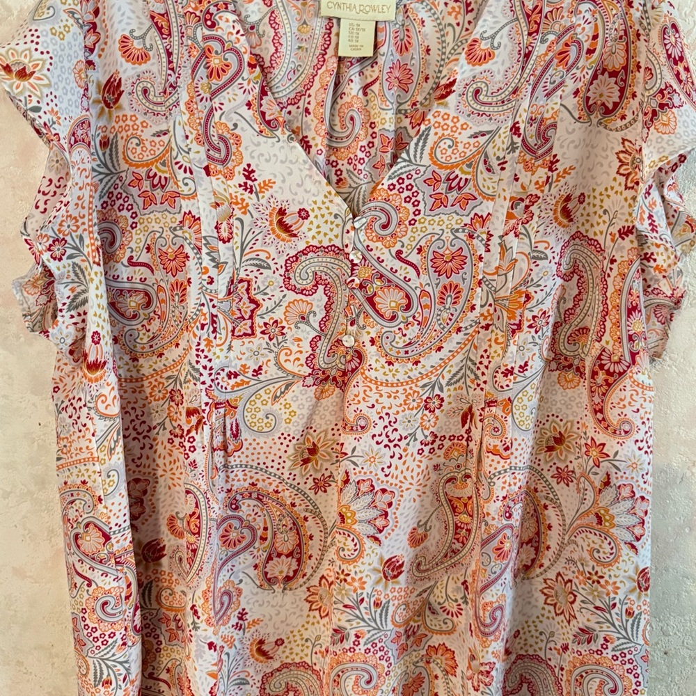 Cynthia Rowley Multicolor Paisley Blouse